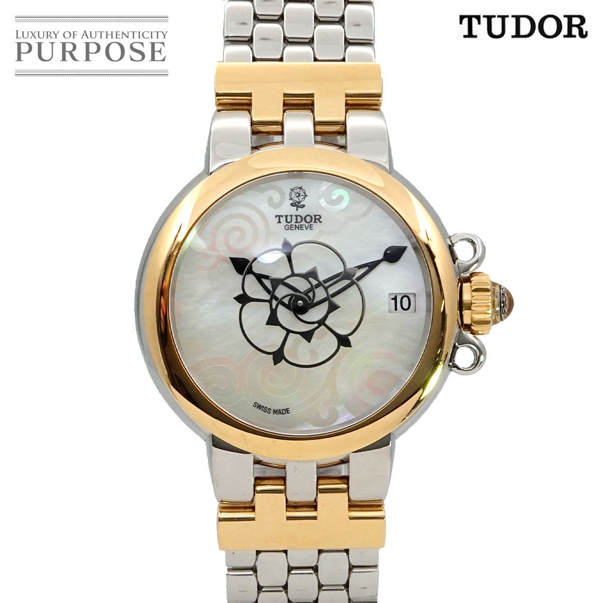 チューダー チュードル TUDOR ク ド ローズ コンビ 35701 レディース 腕時計 デイト PG 自動巻き CLAIR DE ROSE 90282590