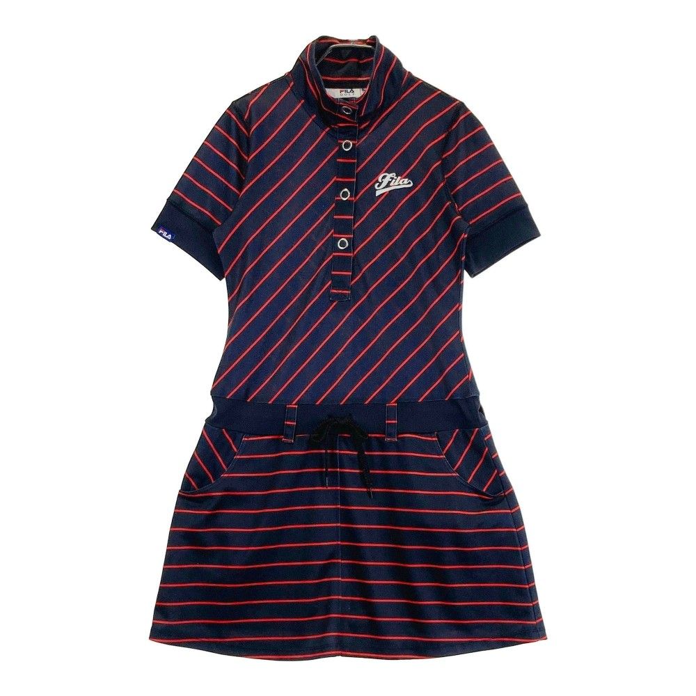 FILA フィラ レディース ゴルフウェア 半袖 ワンピース ボーダー セット FILA ワンピース ゴルフウェア レディース 半袖 20代30代40代50