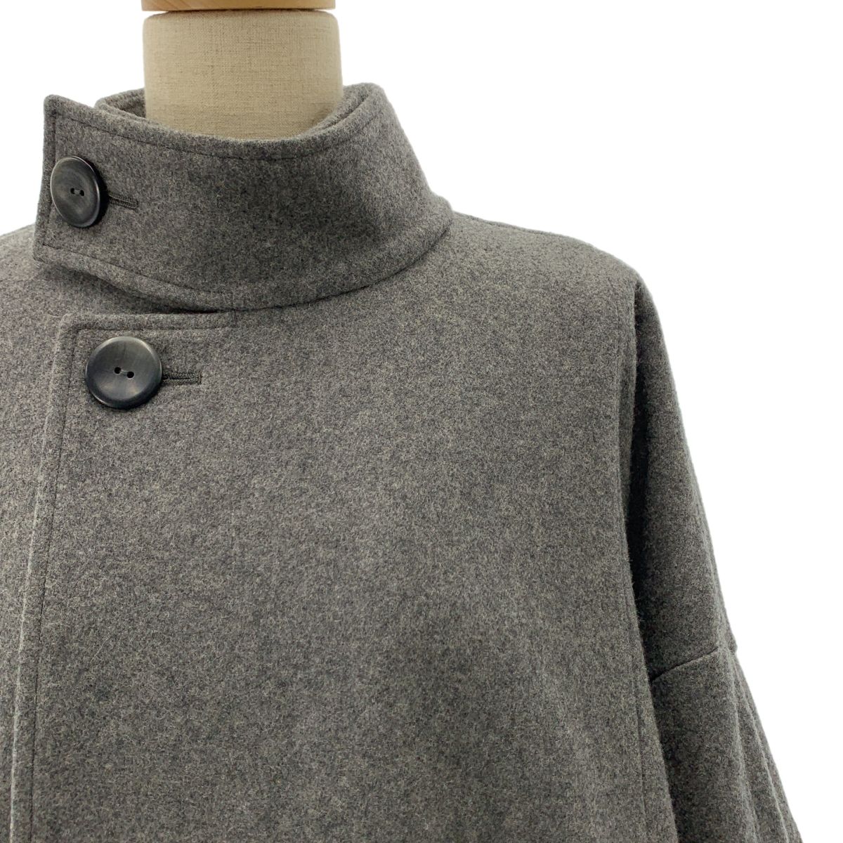 ENFOLD エンフォルド 2025AW OVER-SIZE FLARE COAT ウール オーバーサイズ フ コート 38 グレー レディース