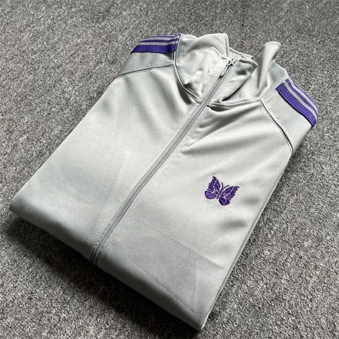 パ*ン様 Needles パピヨン刺繍 ホワイトパープルトラックジャケット NEEDLES/ニードルズ TRACK JACKET － POLY SMOOTH トラック