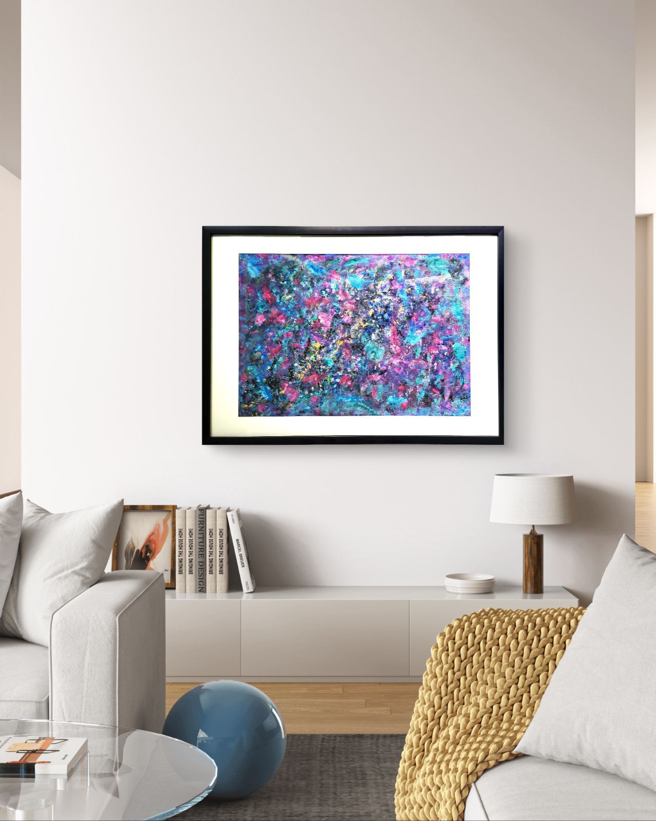 ミルキーウェイ / 抽象画 77×56㎝ B2 額縁セット 原画1点のみ モダン