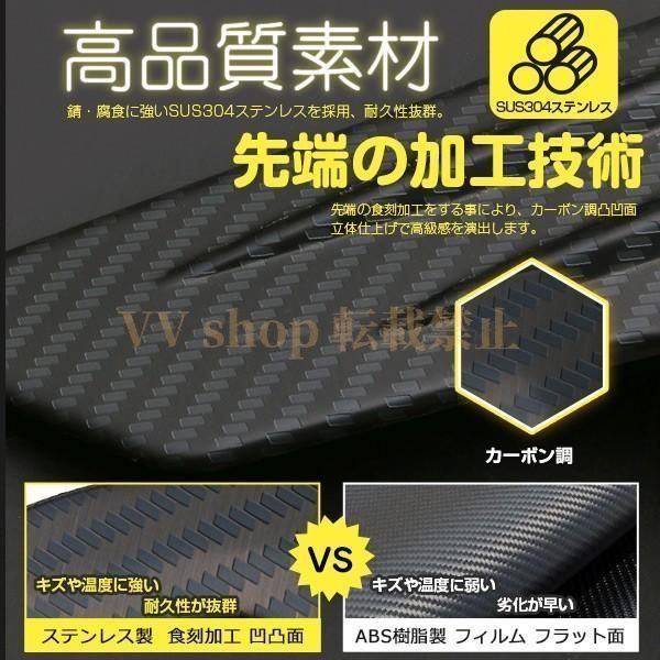 プリウス 50系 2018年 フロント バンパーコーナートリム ガーニッシュ 高品質 ステンレス製 カーボン調 アクセサリー カスタム パーツ 2p 4