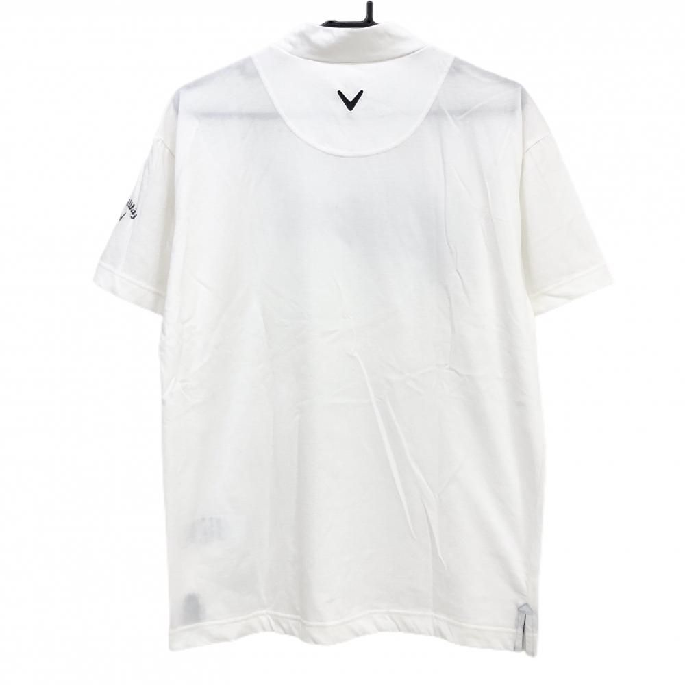 超美品】キャロウェイ 半袖ハイネックシャツ 白×黒 フロントプリント