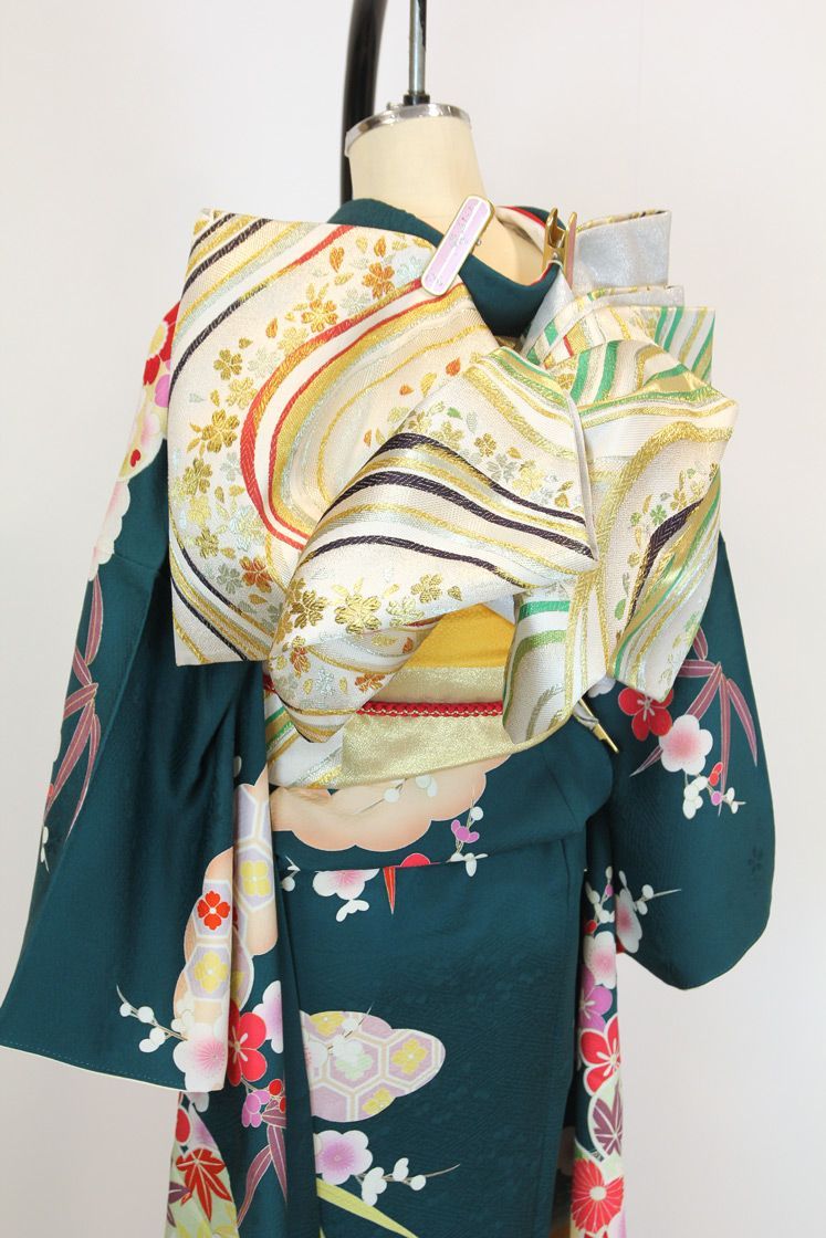 振袖フルセット 6点セット 松竹梅 吉祥文様 カワイイ 古典 桜 梅 のし