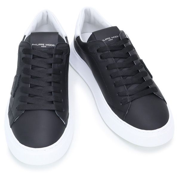 【PHILIPPE MODEL / フィリップモデル】PARIS 靴 TEMPLE LOW MAN メンズ スニーカー ブラック×ホワイト (BTLU  V002 VEAU NOIR BLANC) 23AW [新品]