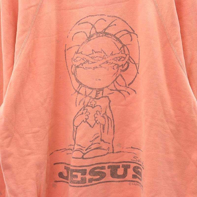 セントマイケル SAINTMICHAEL 20AW Raglan Sweat Shirt JESUS ヴィンテージ 加工 ラグラン スウェット シャツ トレーナー SM-A20-0000-012 セントマイケル ラグラン RAGLAN SWEAT MICHAEL Lサイズ SAINT MICHAEL