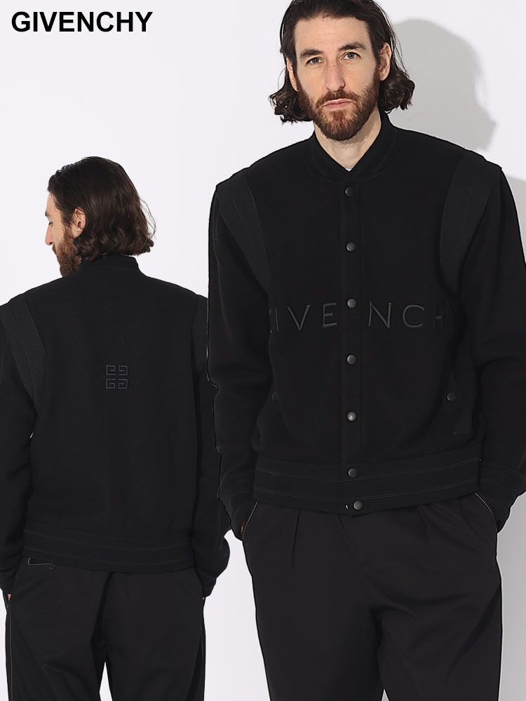 GIVENCHY (ジバンシィ) ロゴ刺繍 バーシティジャケット GVBM00R64Y82 ブランド メンズ 男性 アウター (ブラック)
