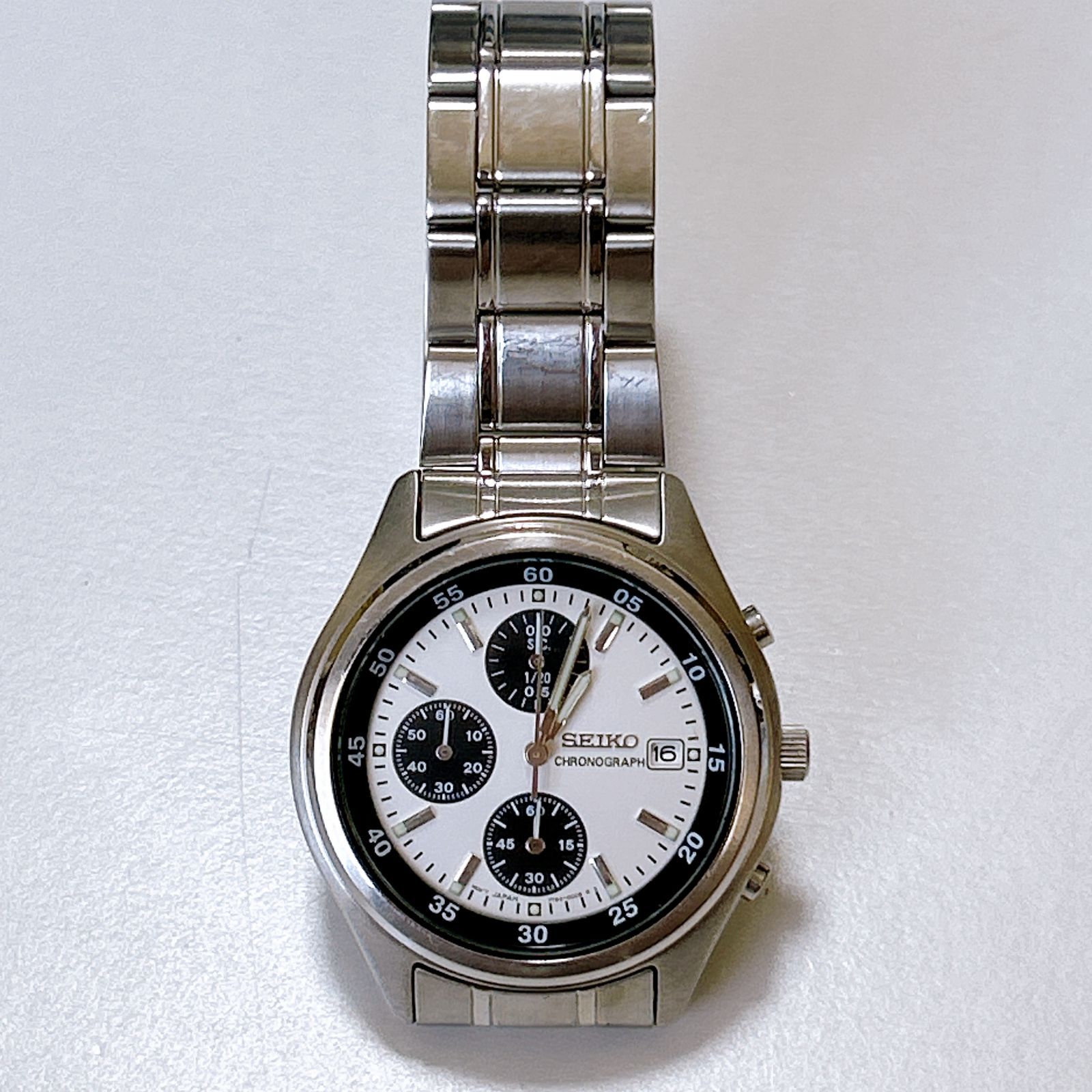 SEIKO セイコー クロノグラフ 腕時計 クオーツ 文字盤パンダ 不動品 7T92-0CC0 管理番号KKVHARA3