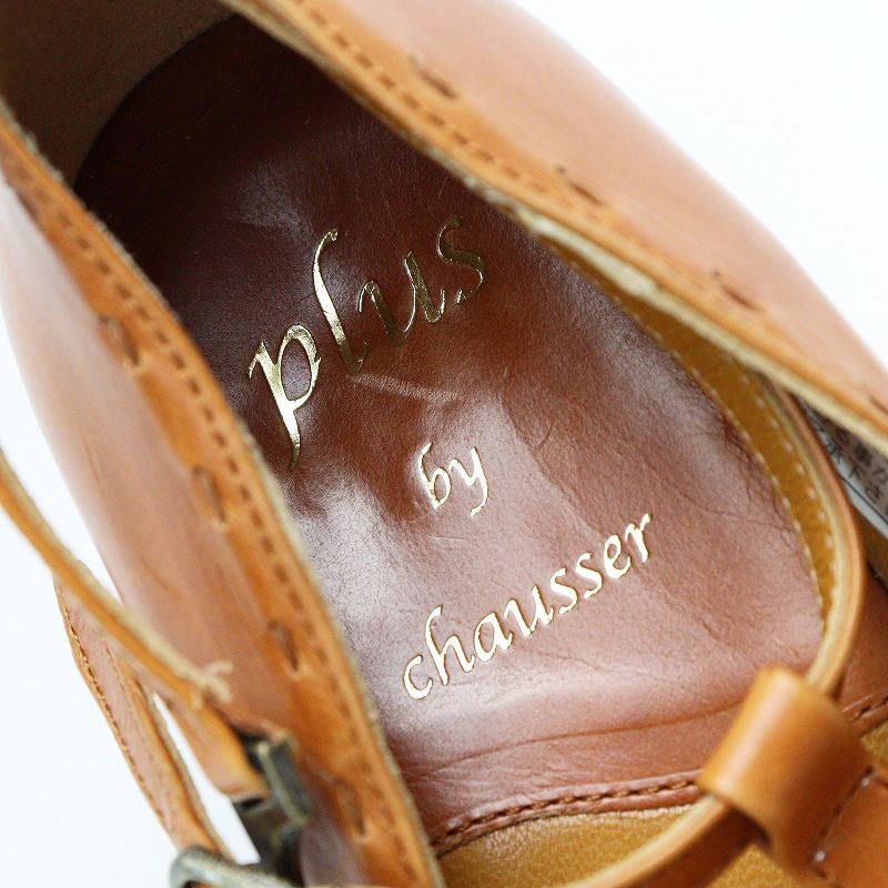 値下げ】プリュスバイショセ plus by chausser Tストラップ レザー 