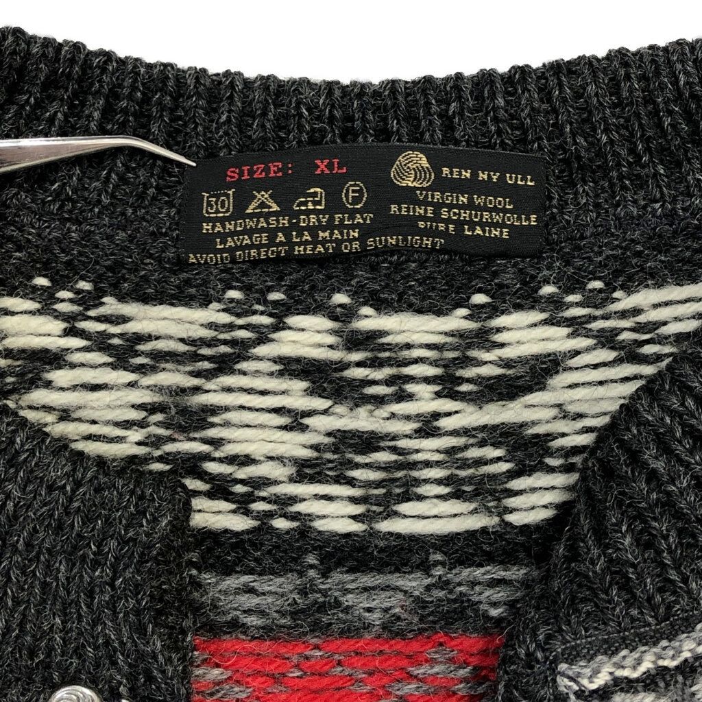70年代 ノルウェー製 nordstrikk ノードストリック チロリアンニットセーター ネイビー(レディース 16)中古 古着 U3602 ノルウェー製 nordstrikk ノードストリック チロリアンニットセーター