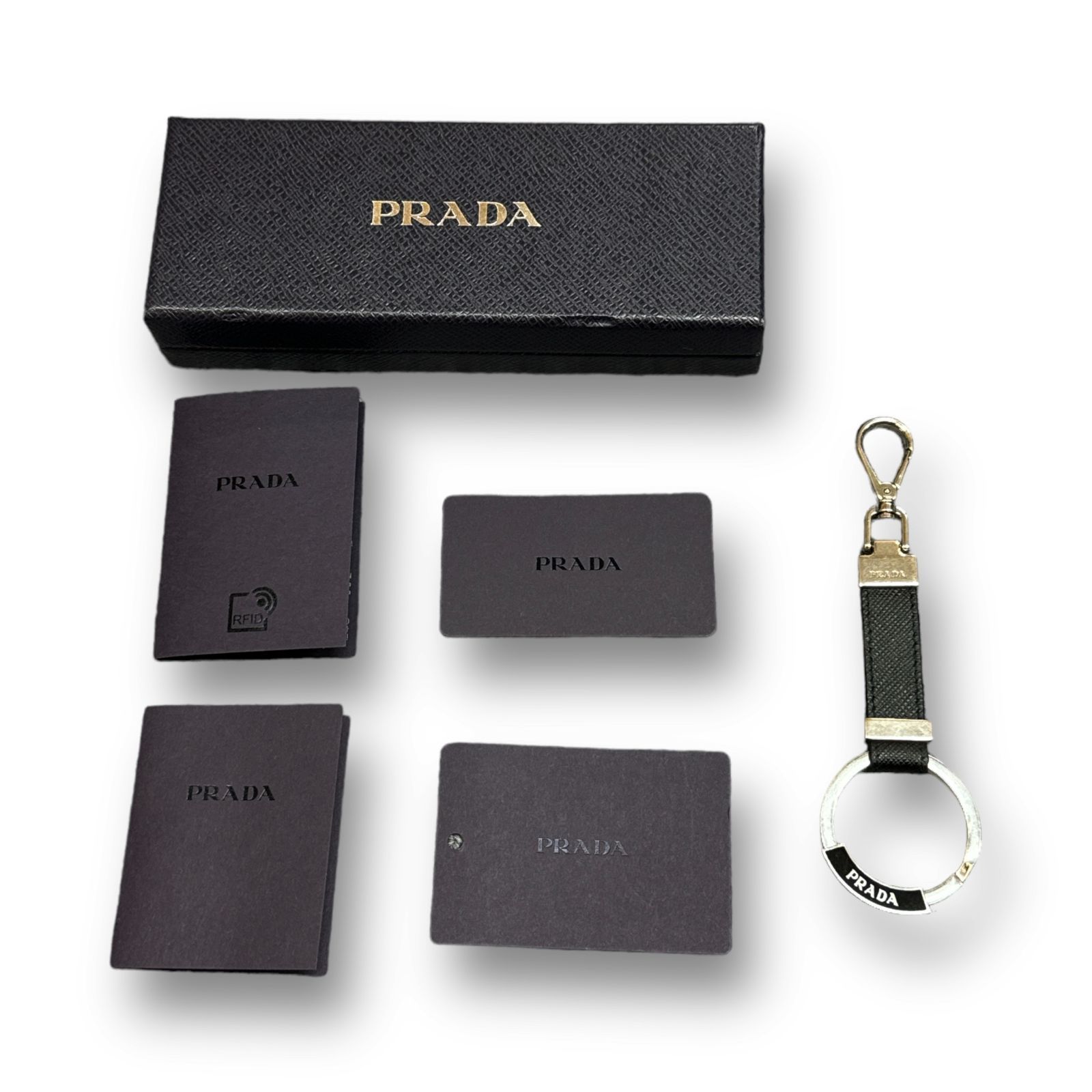 PRADA サフィアーノ レザー キーホルダー キーリング プラダ