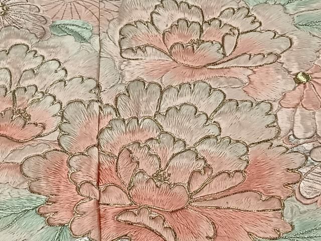 平和屋着物□豪華振袖 駒刺繍 絞り 流水花文 やまと誂製 正絹