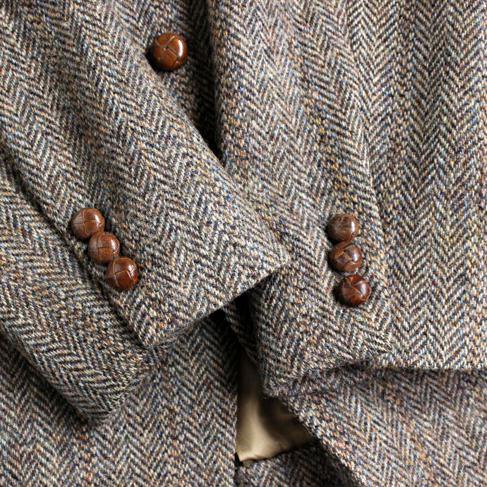 90s harristweed テーラードジャケット　ブラウン Harris Tweed - 古着 90's/90年代 ハリスツイード HARRIS TWEED
