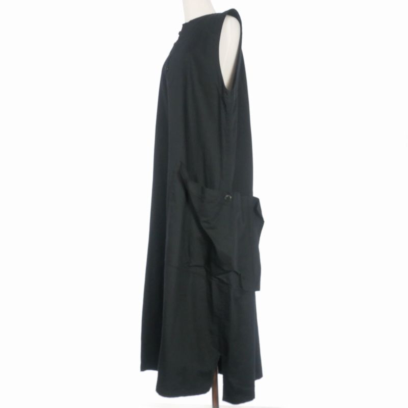 ワイズ Y's ヨウジヤマモト コットンツイル ロングワンピース ドレス 2 ブラック 黒 YR-D82-002