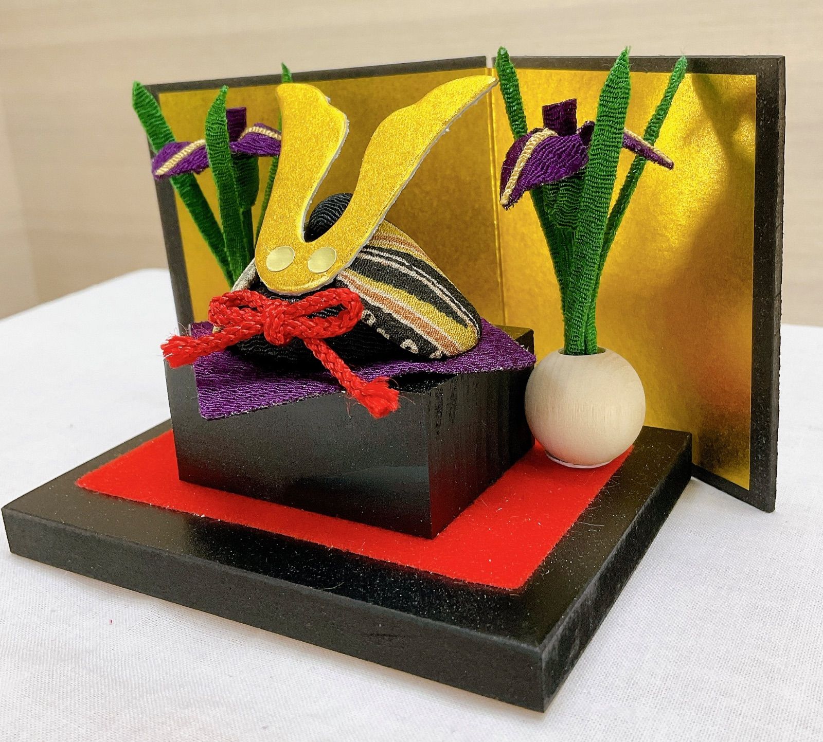 リリイ様確認用 子どもの日 兜 ハンドメイド ミニチュア ミニ屏風 金