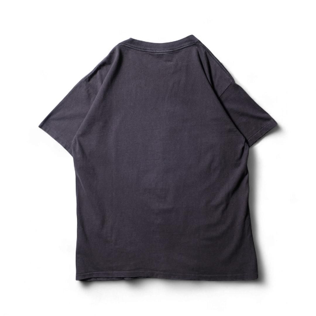 ぶち抜きスマイル】90s スマイリーフェイスTシャツ スマイルT 炭黒 XL