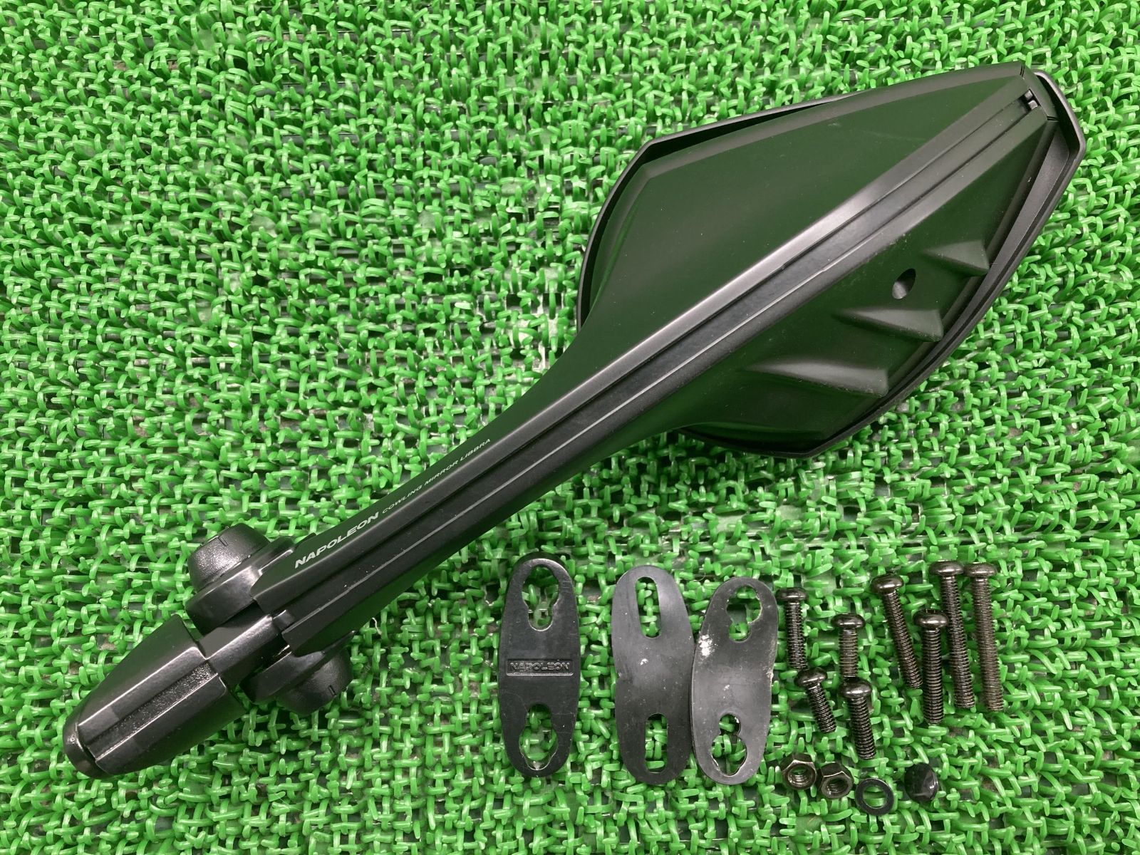ナポレオン製NINJA400R ミラー 左 社外 中古 ER400B タナックス カウリングミラーリブラ2 AEX10-R コンディション良好  割れ欠け無し