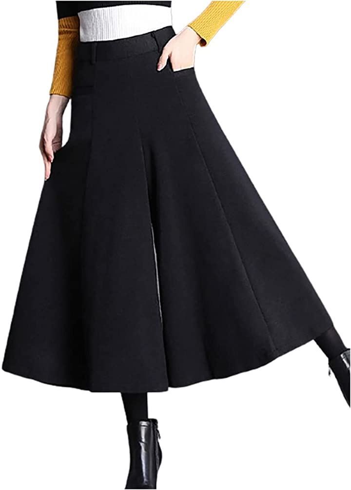 ニーマンバイ］きれいめ フレア キュロット ガウチョ パンツ a ライン ミモレ丈 厚手 レディース S~3XL パンツ レディース ワイドパンツ  ガウチョパンツ スカート ロング キュロット スカーチョ 九分丈 ポケットあり フレアパンツ 無地 涼しい 爆買 : suns ファッション ... [ニーマンバイ］きれいめ フレア キュロット ガウチョ パンツ a ライン ミモレ丈 厚手 レディース S~3XL