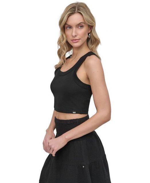 売れ筋商品|||ダナ キャラン ニューヨーク カットソー トップス レディース Women's Satin Scoop-Neck Tank Top Black ダナ キャラン ニューヨーク カットソー トップス レディース
