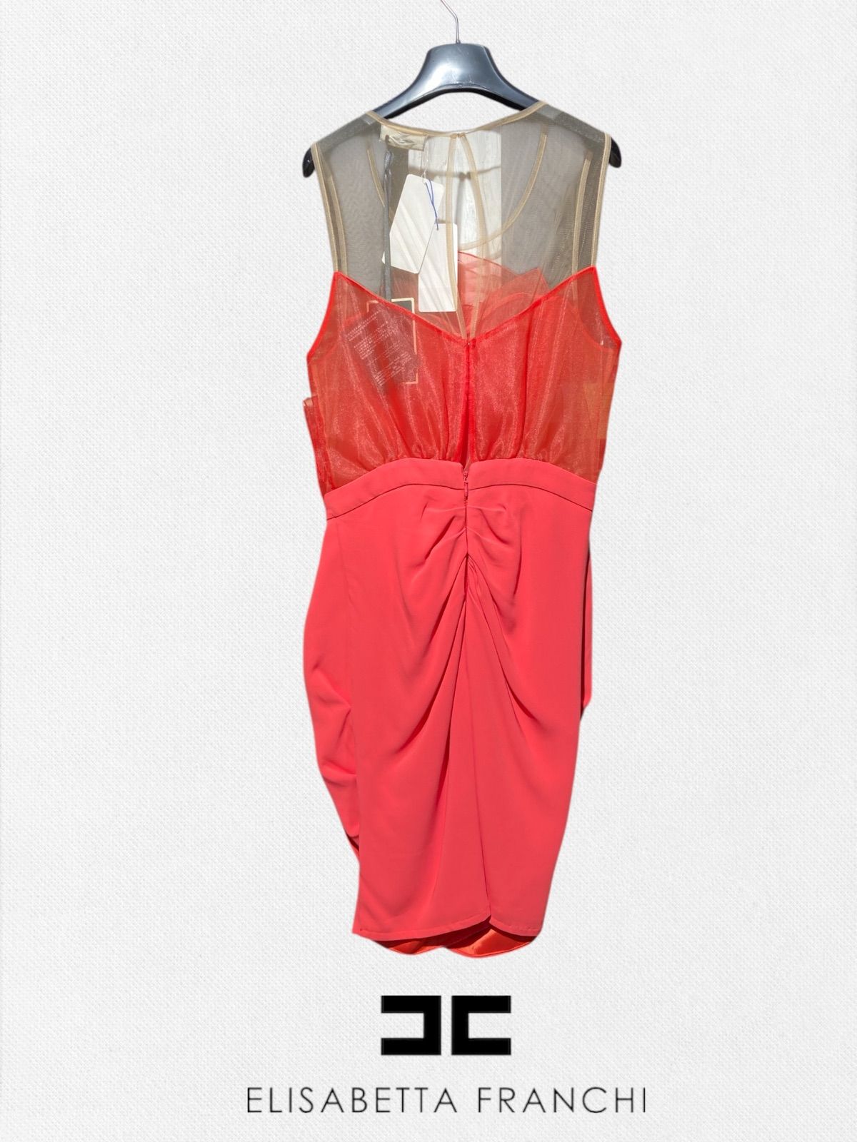 エリザベッタフランキ ELISABETTA FRANCHI ワンピース 38サイズ レッド レディース フラワーワンピース イタリア製