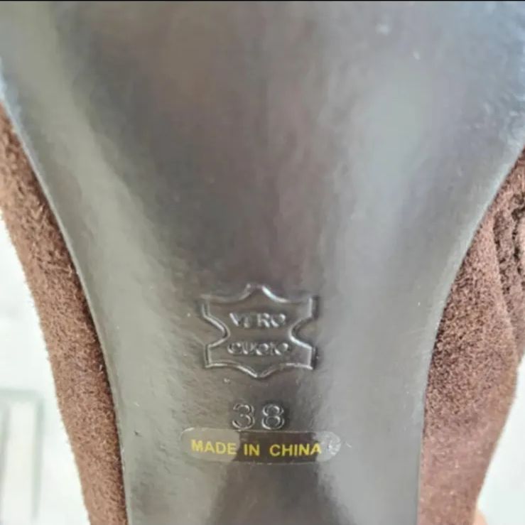 スエード×レザー 38