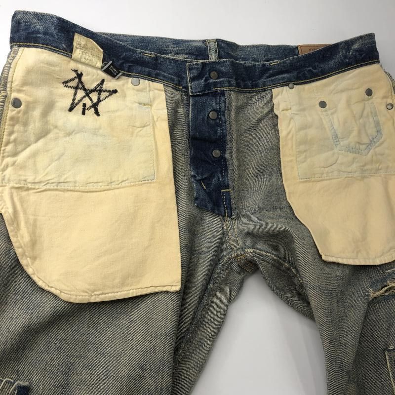 【中古】HYSTERIC GLAMOUR 小窓リメイク デニムパンツ 34 4AP-2104 ブルー ヒステリックグラマー[10]