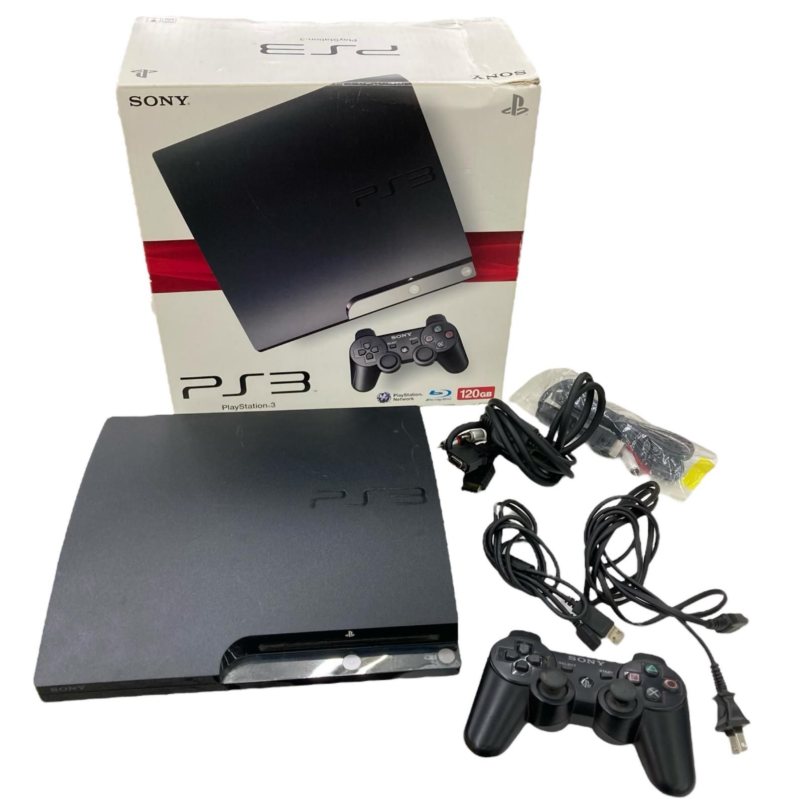 186000 現状品 PS3 本体 き コントローラー付き 120GB ケーブル CECH-2000A ブラック