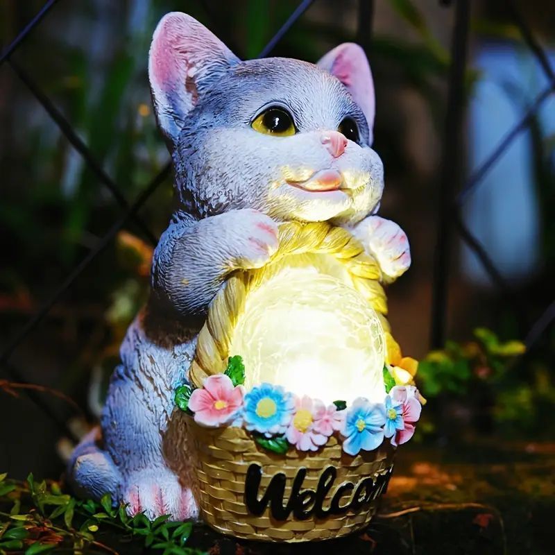 猫 キャット 小動物 ねこ ライト ランタン バスケット かご ウェルカム