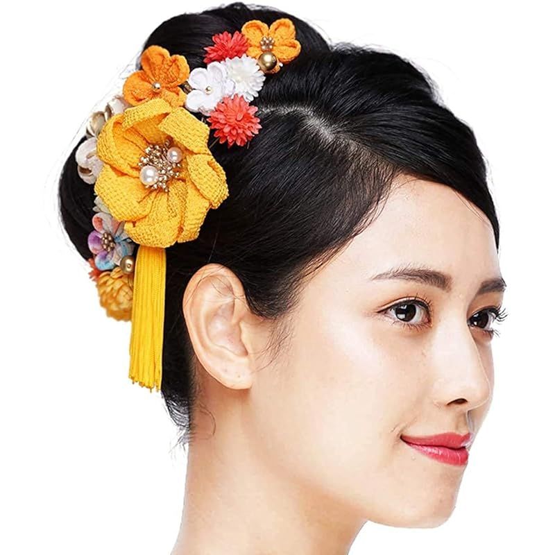 和装髪飾り ツインテールハーフツイン成人式髪飾り振袖卒業式袴着物髪