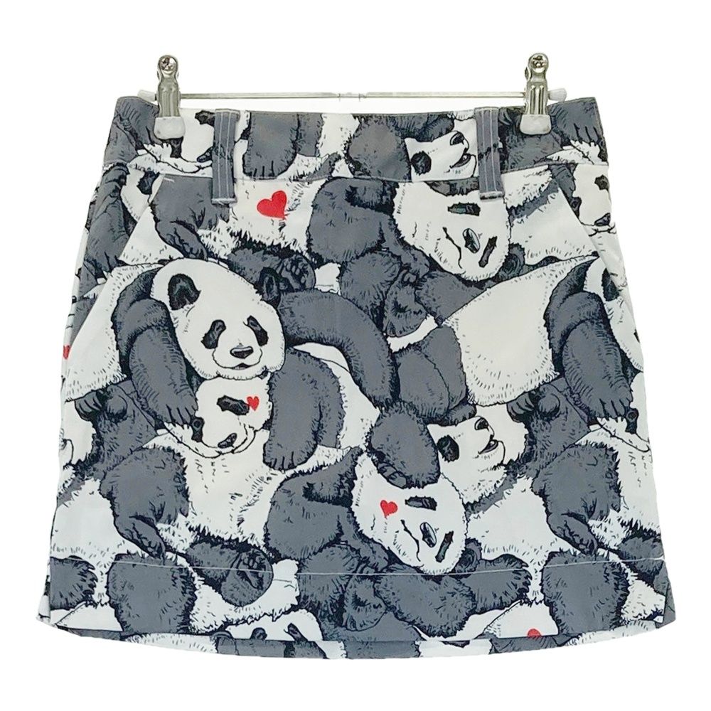 サイズ：S LOUD MOUTH ラウドマウス ; インナー付スカート レスティングパンダズ 総柄 ホワイト系 [240101530292] ゴルフウェア レディース ストスト