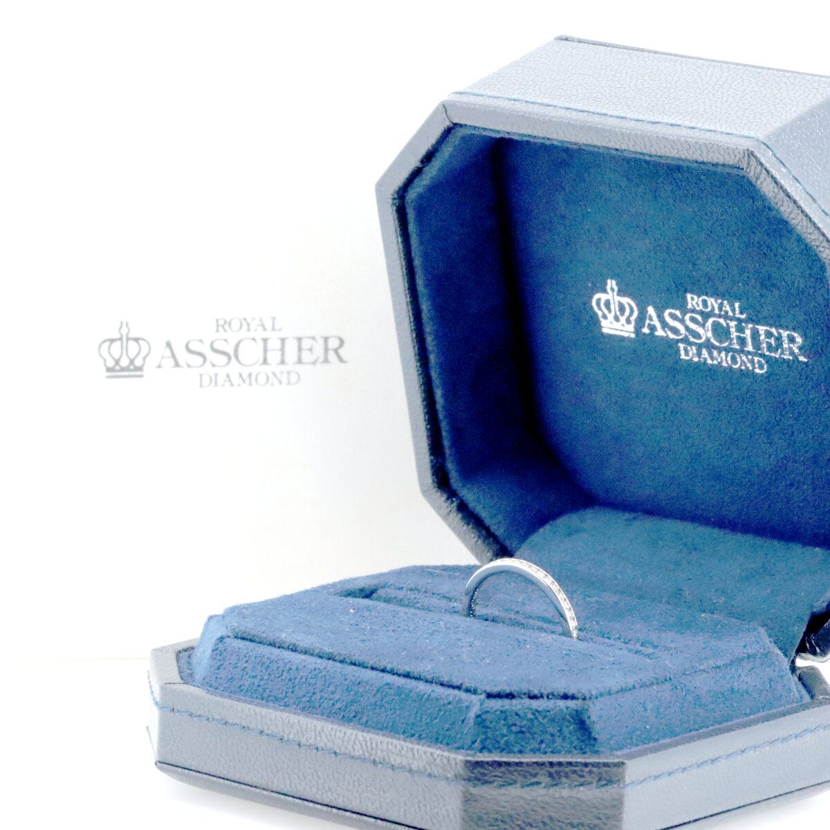 ロイヤルアッシャー ハーフエタニティ ダイヤモンド リング 指輪 11号  