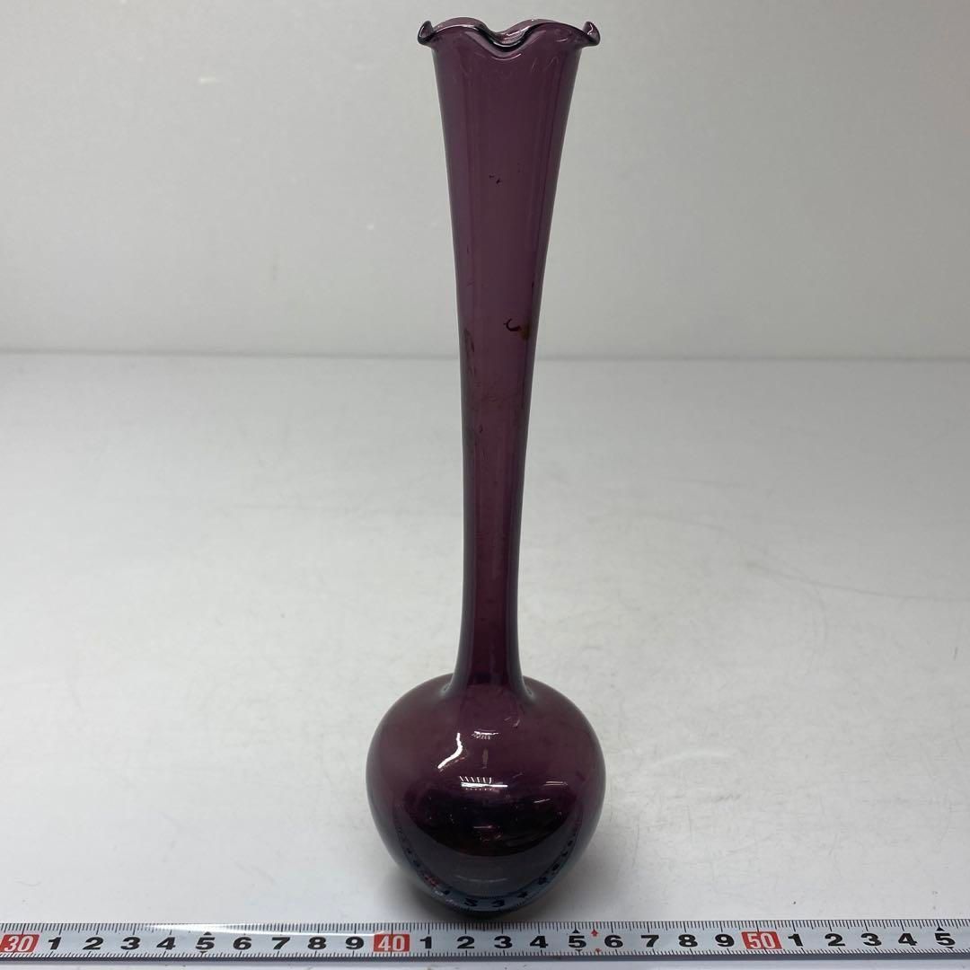 江戸ガラス 紫ガラス 花入 東さ6-0114①