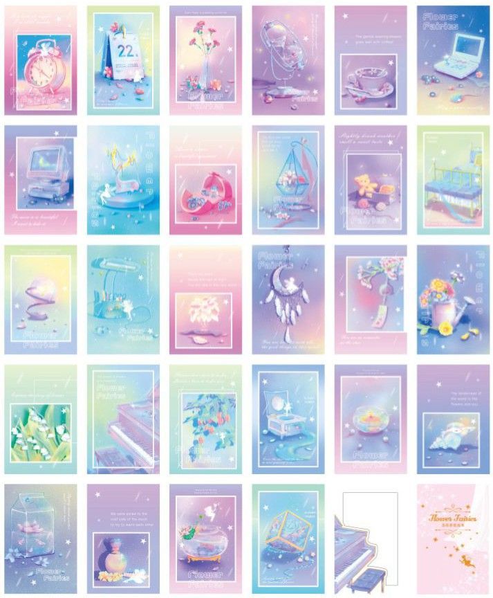 メルカリshops 海外ポストカード 時々現れる妖精のシルエットがかわいい ゆめかわ ファンシー