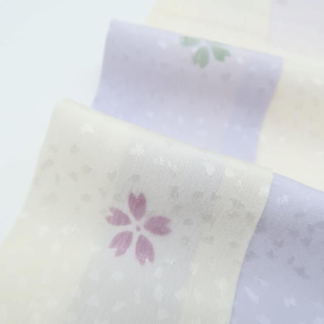 ゆめsaku 正絹 着物 袷 冬の空が繋ぐ市松にしゃれた桜吹雪 ”長襦袢 P-23