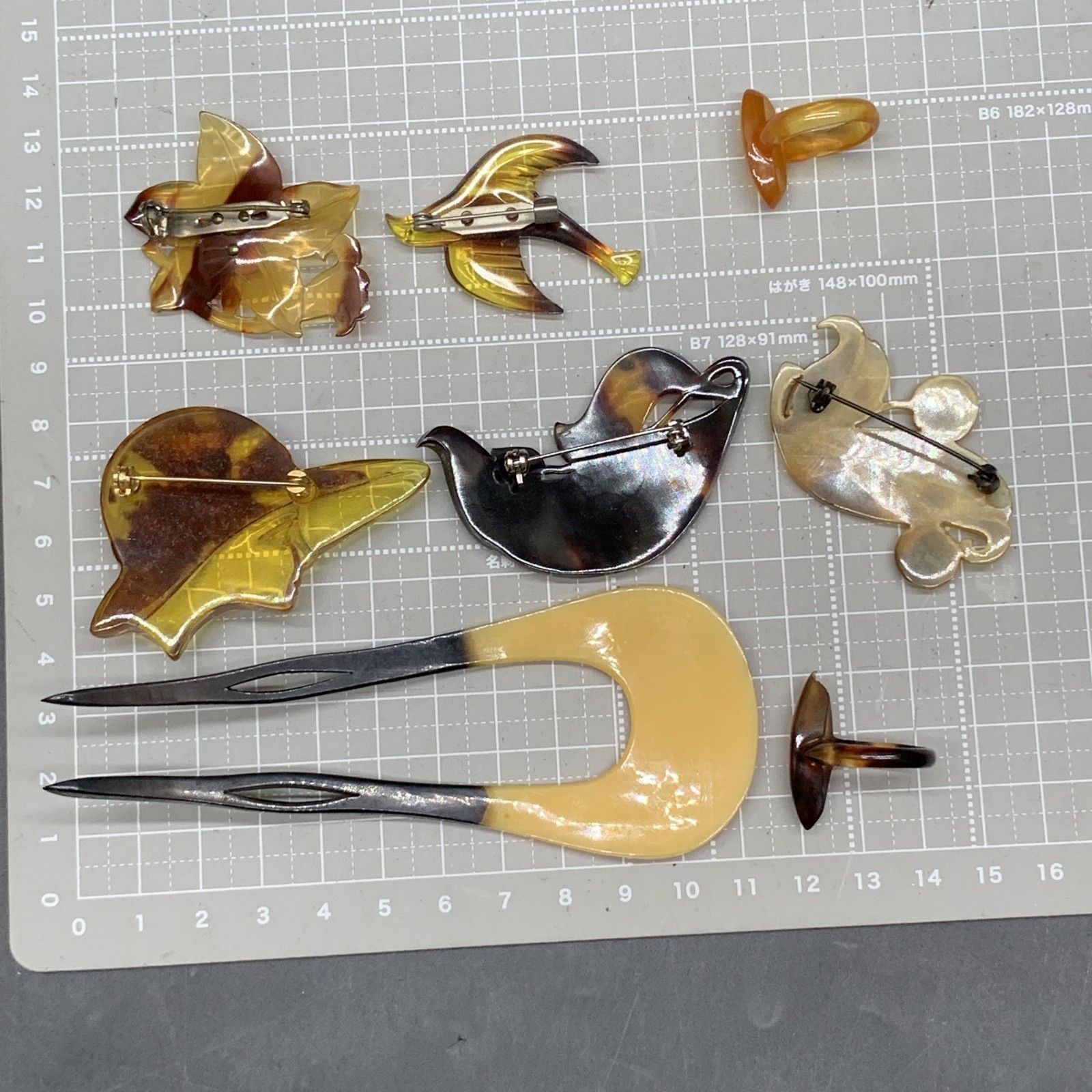 O316 べっ甲柄 アクセサリーまとめ 重量41g ブローチ ネックレス