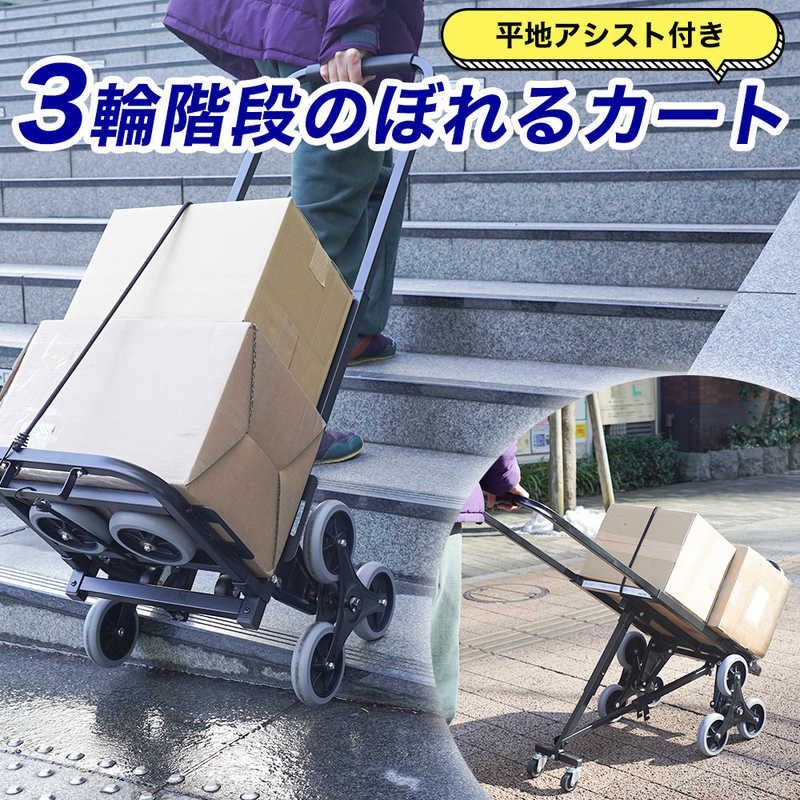 送料無料 ♥ 未開梱 サンコー 平地アシスト付き3輪階段のぼれるカート WHETRLSBK