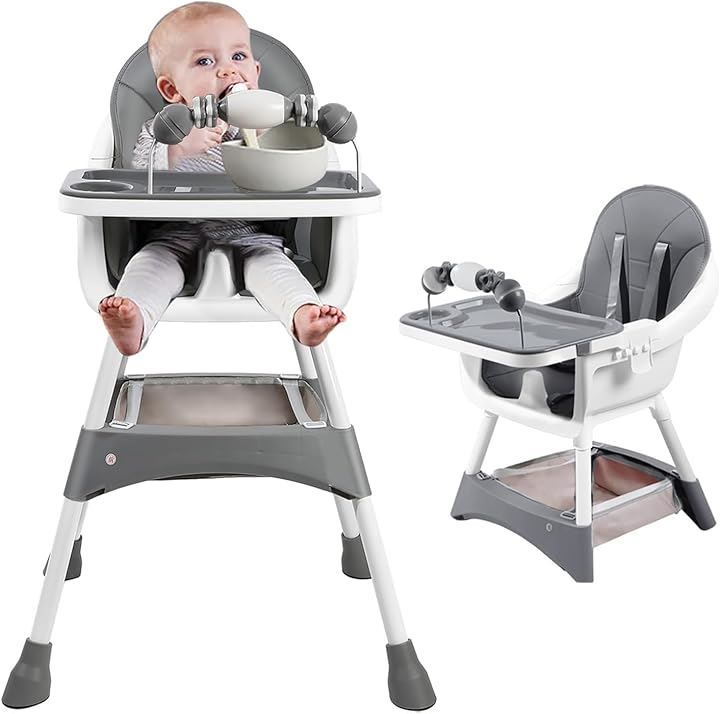 UBRAVOO ベビーチェア ハイローチェア キッズチェア 6ヶ月-3歳 五点式安全ベルト 三段テーブル付き 収納袋付き 高さ調節 組立簡単 軽量 離乳食 多機能 赤ちゃん用 お食事椅子 テーブルチェア 