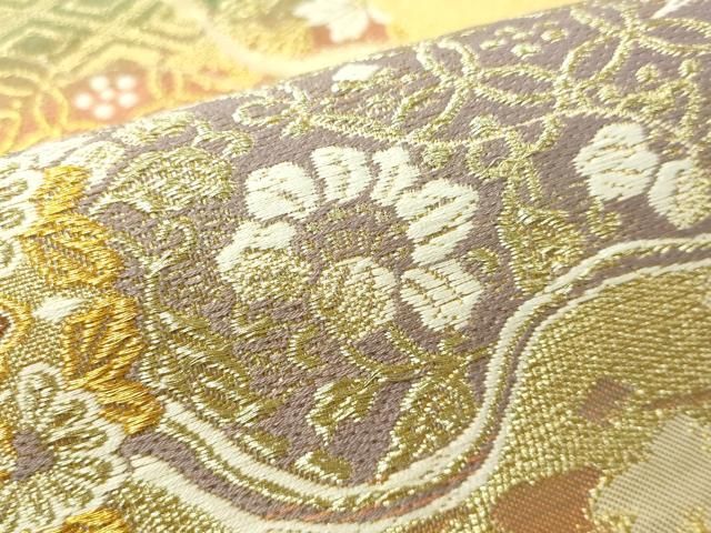 【着物と帯 時流】SF25862◆正絹 夏袋帯◆紗 ゴールド 帯芯入 菖蒲 Yahoo!オークション - 平和屋着物 六通柄袋帯 更紗花文 金銀糸