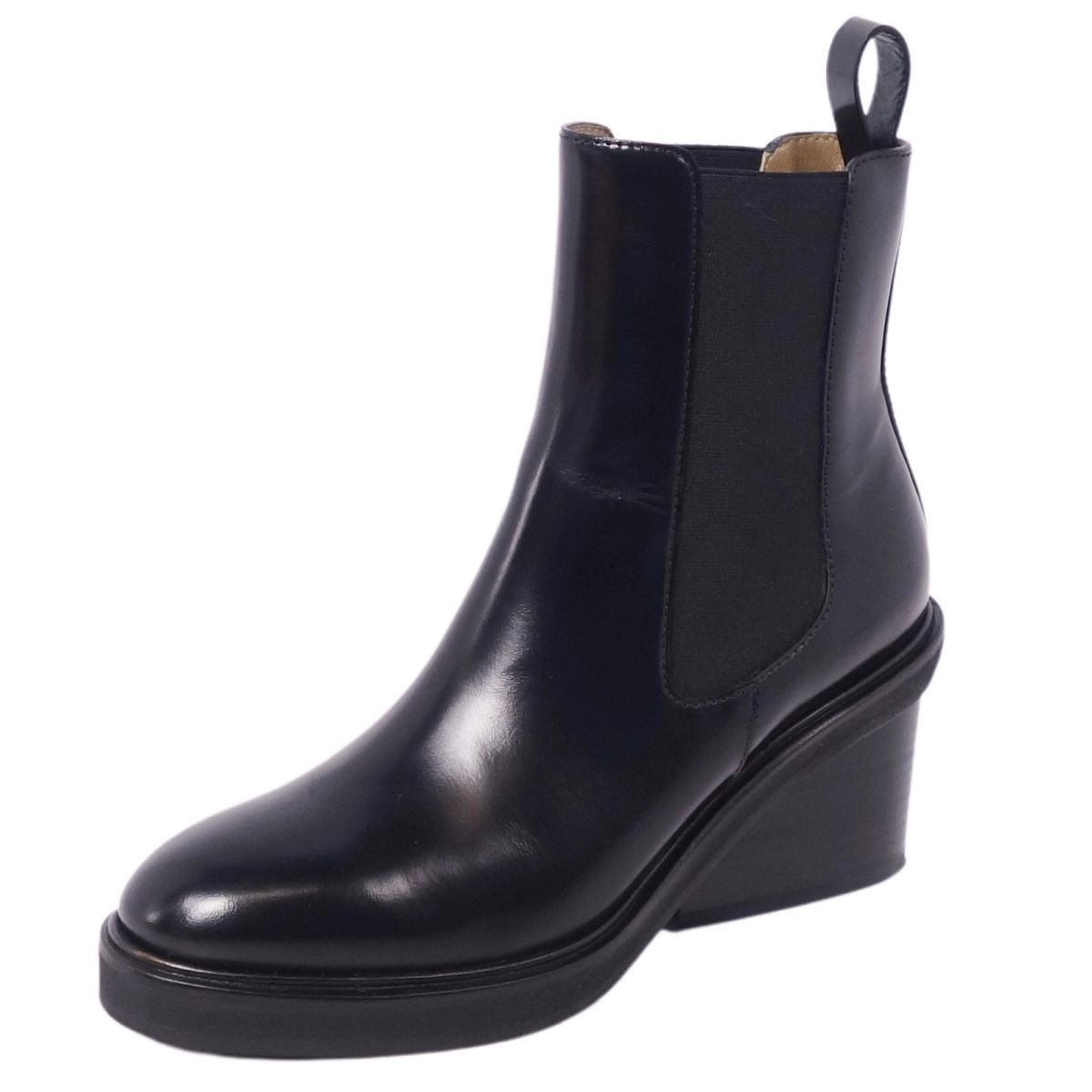 【美品】HERMES エルメス　サイドゴアブーツ ショートブーツ ヒール レザー 美品 エルメス HERMES ブーツ サイドゴアブーツ ショートブーツ ヒール