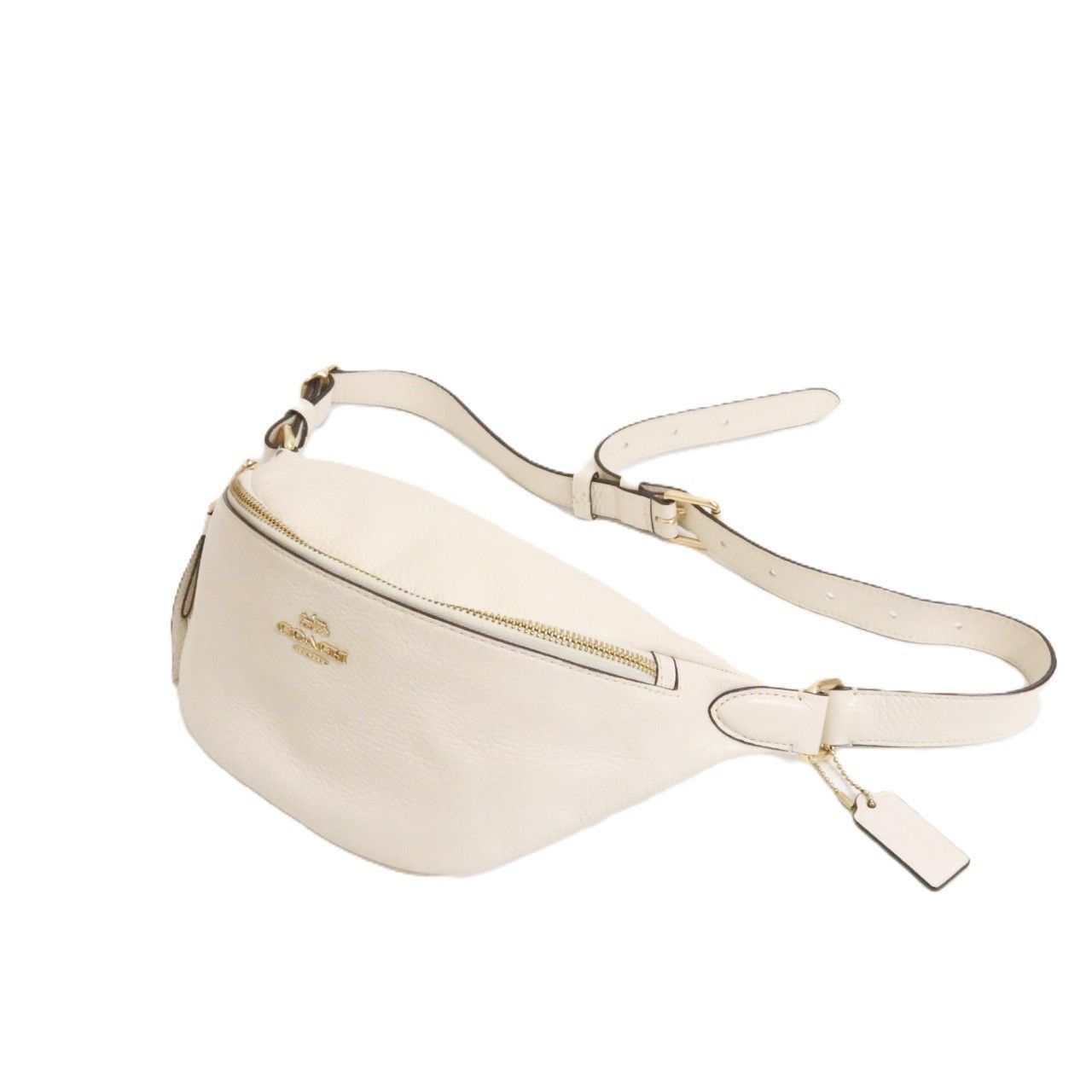 【COACH】ボディーバッグ　ウエストバッグ　アイボリー　メンズ　レディース 中古A】COACH コーチ レディース メンズ ウエストポーチ