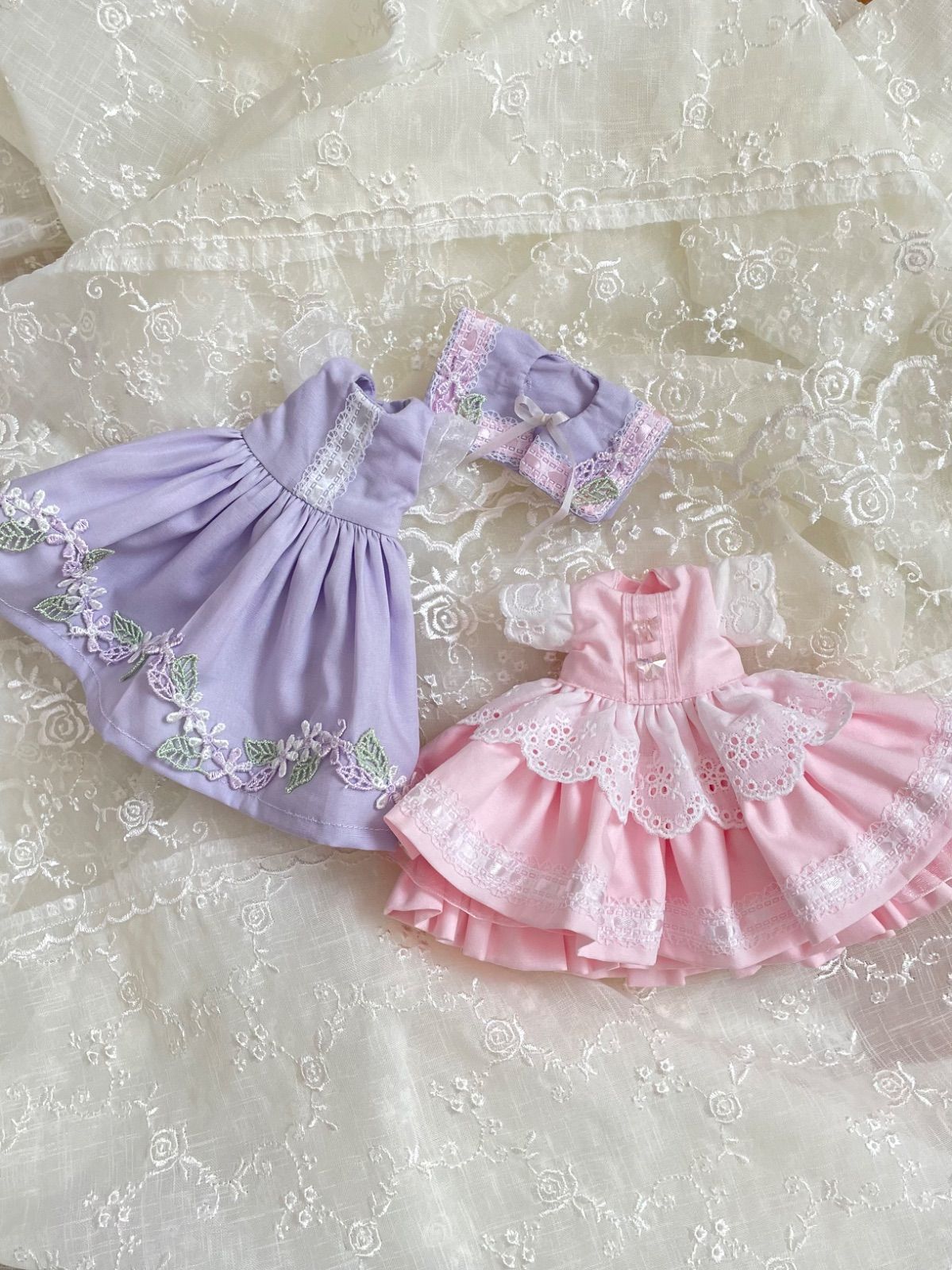 カントリードール♡ハンドメイド♡お人形♡くすみピンク♡ 着せ替え人形セット 8点セット 手作り人形 カントリードール