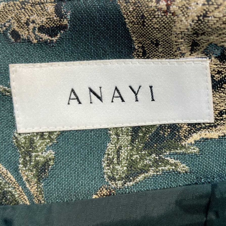 ANAYI アナイフラワージャガードベルト付きスカート 101827-11-160-71-360 ジャガード スカート フラワー柄 食事会 同窓会 フェミニン モスグリーン 36サイズ レディース 秋 ゴーゴー古着マルイ草加店2261 GULLKHAN_COM