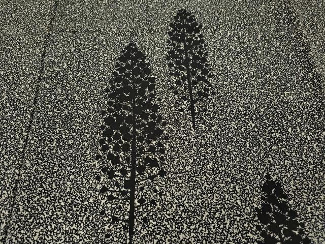 平和屋着物○二代目 川村久太郎 訪問着 樹林文 たたき染め 正絹 逸品