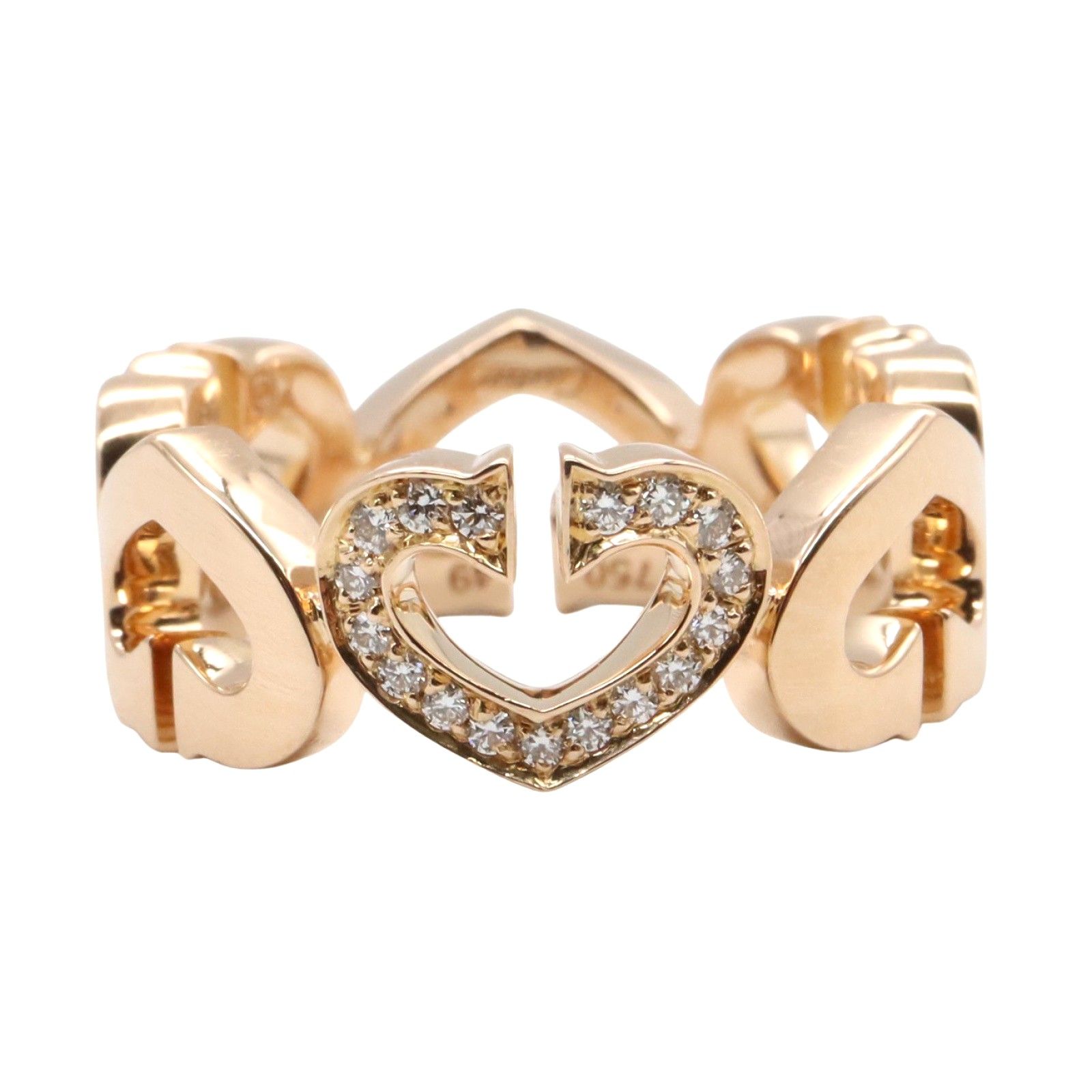 カルティエ CARTIER リング・指輪 Cハート リング ダイヤ K18PG