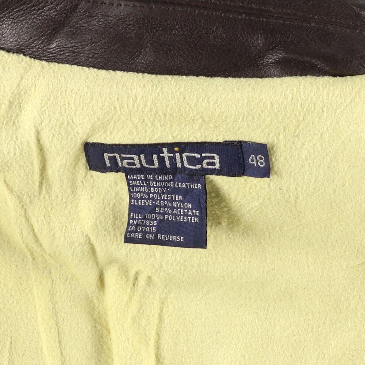 nautica ヴィンテージ A-2 レザージャケット 古着 90年代 ノーティカ NAUTICA A-2タイプ レザーフライトジャケット