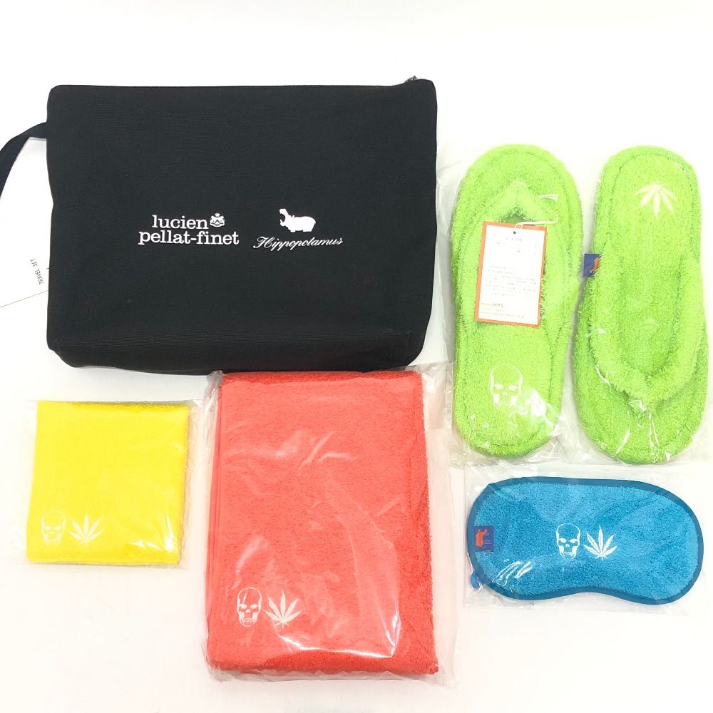 Lucien Pellat-Finet ルシアンペラフィネ トラベルケース スカル コットン ブラック