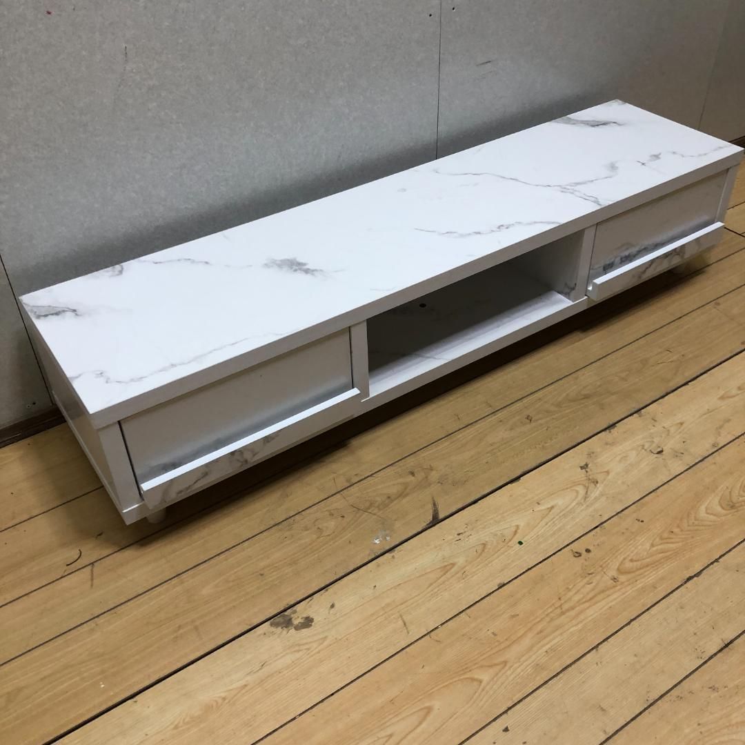 大理石調 テレビボード ローボード 幅140cm ホワイト 引き出し 大理石調 テレビボード ローボード 幅140cm ホワイト 引き出し