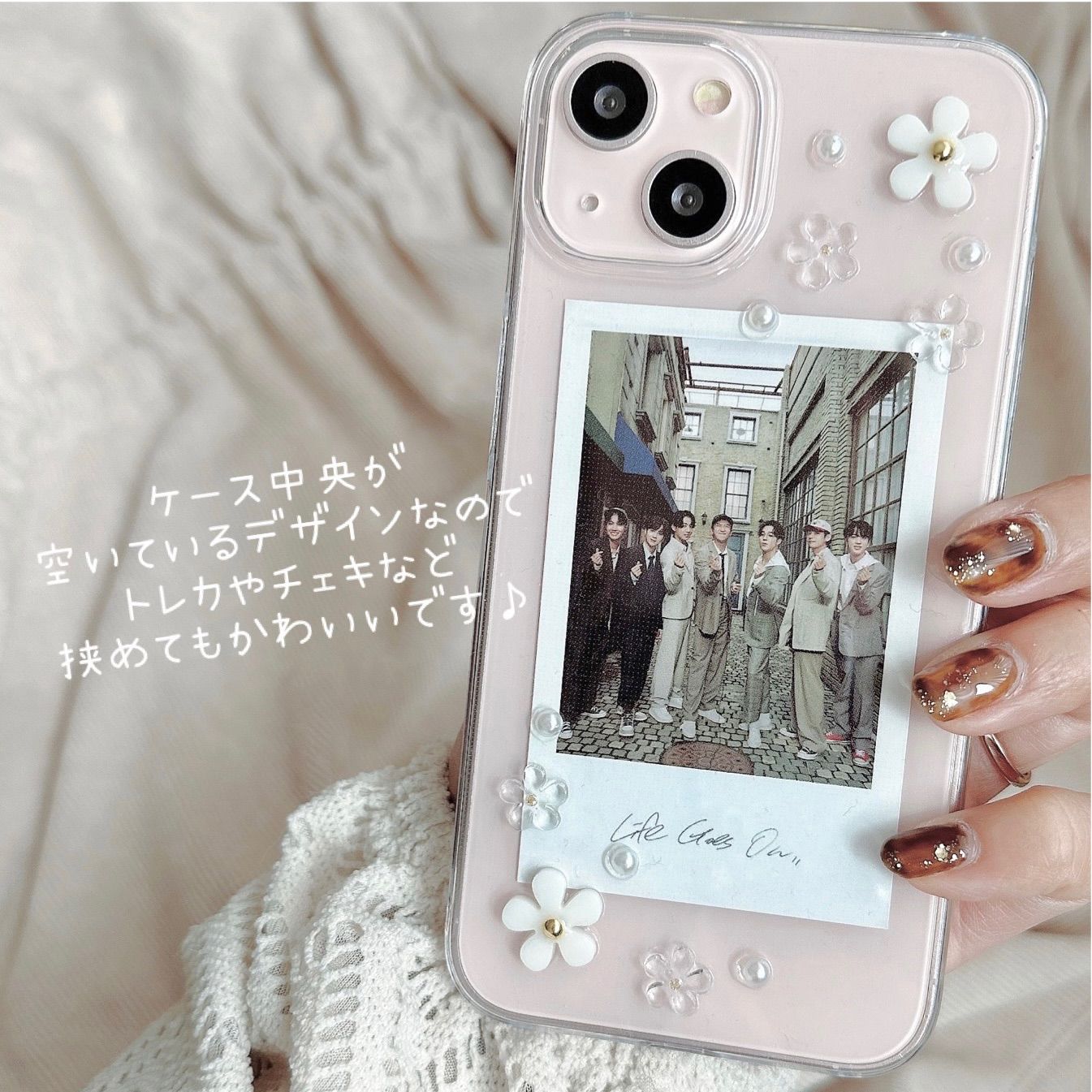 プルメリア】ハンドメイド iPhoneケース 韓国風 トレカ - メルカリ