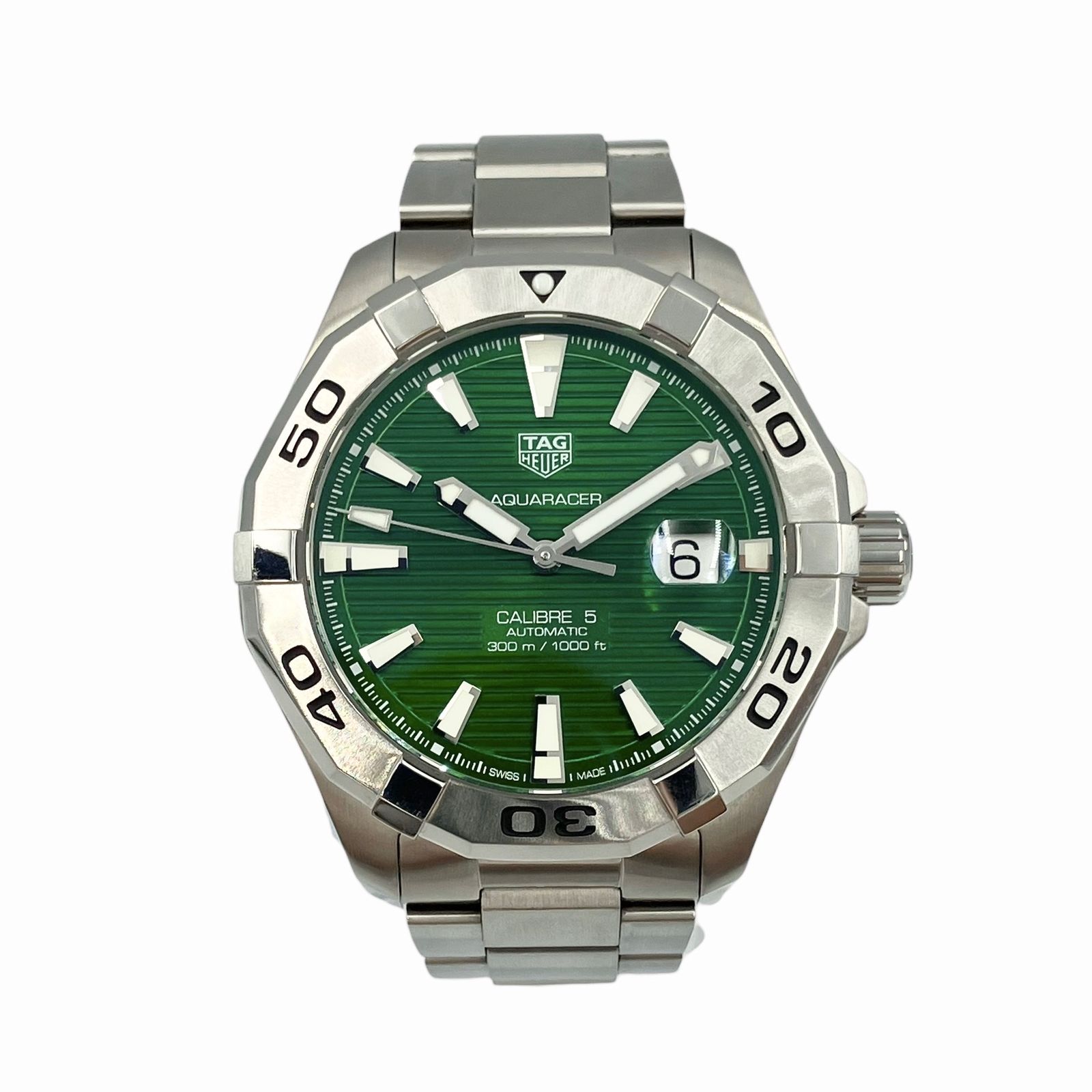 TAG HEUER タグホイヤー WAY2015.BA0927 自動巻き アクアレーサー 稼働品 グリーン×シルバー W0410L2TGP