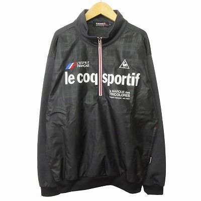 ルコックスポルティフ le coq sportif ゴルフ QG4706 トレーナー ハーフジップシャツ プルオーバージャケット LL ブラック